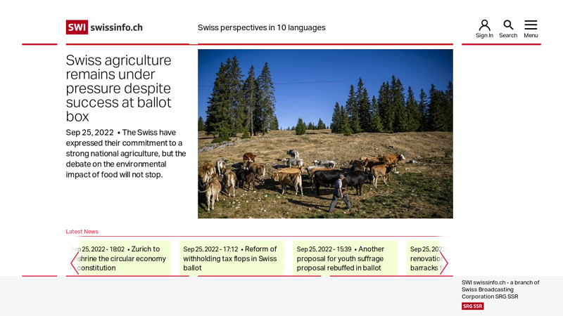 Switzerland: Swiss Chinese website, Swissinfo - Swiss information, Swiss news, politics, economy, tourism, study abroad, sports, meteorological information platform thumbnail